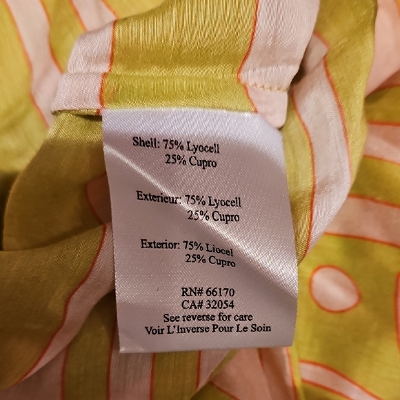 Long Sleeve Relaxed Blouse with Ruched Details, Pink/Green, Excelkent Condition! - Picture 5 of 6